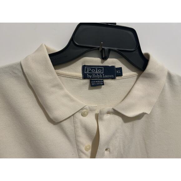 Polo Ralph Lauren~Men’s Short Sleeve Collared Preppy~XL Logo Cream - Picture 2 of 9